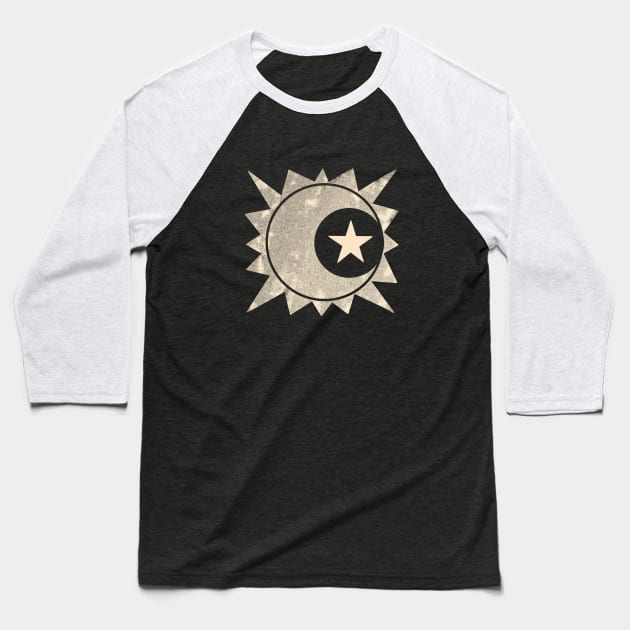 Sun Moon Star Baseball T-Shirt by Renea L Thull